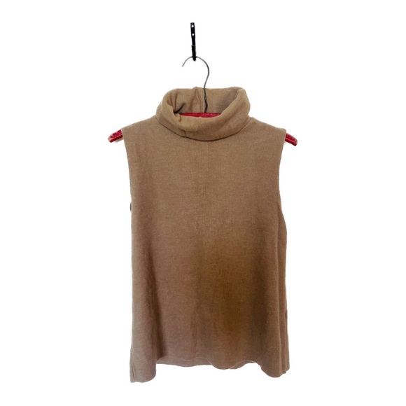 ZARA Sleeveless Turtleneck Top in Camel - Picture 1 of 3
